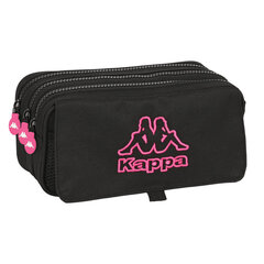 Trīsvietīgs futrālis Kappa Black and pink Melns (21,5 x 10 x 8 cm) cena un informācija | Penāļi | 220.lv