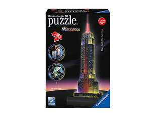 Puzle 3D Ravensburger Night Edition Empire State Building, 216 gab. cena un informācija | Puzles, 3D puzles | 220.lv