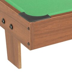 mini biljarda galds, 92x52x19 cm, brūns ar zaļu cena un informācija | Galda spēles | 220.lv