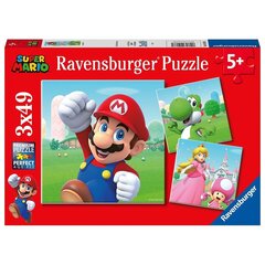 Puzle Ravensburger Super Mario, 5186, 3x49 d. cena un informācija | Puzles, 3D puzles | 220.lv