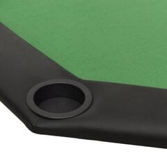 pokera galds 8 personām, saliekams, zaļš, 108x108x75 cm cena un informācija | Azartspēles, pokers | 220.lv