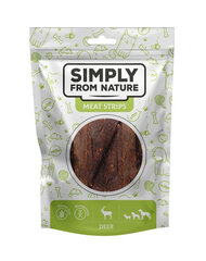 Simply From Nature Meat Strips ar brieža gaļu, 5x80 g cena un informācija | Gardumi suņiem | 220.lv