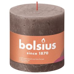 Bolsius cilindriskas sveces Shine, 3 gab., 100x100 mm, pelēkbrūnas цена и информация | Подсвечники, свечи | 220.lv