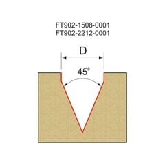 GLOBUS Фреза для гравировки/фаски 45° D22,2 S12 мм / PREMIUM цена и информация | Фрезы | 220.lv