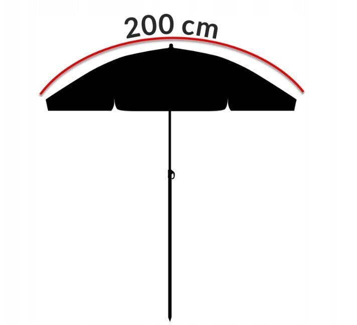 Dārza lietussargs, diametrs 200cm cena un informācija | Saulessargi, markīzes un statīvi | 220.lv