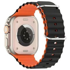 Beline pasek Apple Watch Silicone Waves 42|44|45|49mm czarno-pomarańczowy |black-orange box цена и информация | Аксессуары для смарт-часов и браслетов | 220.lv