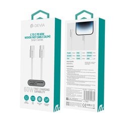 Devia cable Smart PD USB-C - USB-C 1,0 m 60W 3A white цена и информация | Кабели для телефонов | 220.lv