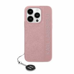 Karl Lagerfeld KLHCP15LPSAKDGCP iPhone 15 Pro 6.1" różowy|pink hardcase Saffiano Rhinestones & Charm цена и информация | Чехлы для телефонов | 220.lv