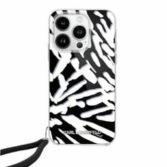 Karl Lagerfeld KLHCP15SHZBPKCCK iPhone 15 | 14 | 13 6.1" czarny|black hardcase IML Zebra Pattern & Cord цена и информация | Чехлы для телефонов | 220.lv