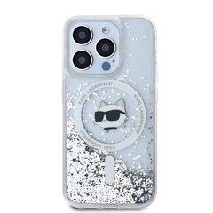 Karl Lagerfeld KLHMP15LLGCHSGH iPhone 15 Pro 6.1" hardcase transparent Liquid Glitter Choupette Head Magsafe цена и информация | Чехлы для телефонов | 220.lv