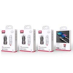 XO car charger CC48 2x USB 2,4A gray + microUSB cable цена и информация | Зарядные устройства для телефонов | 220.lv