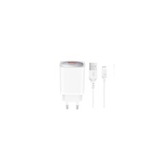 XO wall charger CE19 QC 18W 1x USB white + cable Lightning цена и информация | Зарядные устройства для телефонов | 220.lv