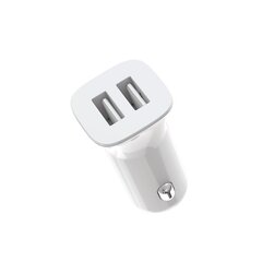 XO car charger TZ10 2x USB 2,4A white + microUSB cable цена и информация | Зарядные устройства для телефонов | 220.lv
