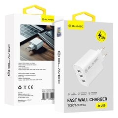 Blavec Wall charger BC3 - 3xUSB - 3A (TCBC3-3UW3A) white цена и информация | Зарядные устройства для телефонов | 220.lv