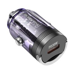 Borofone Car charger BZ29 Ray - Type C - PD 30W 3A transparent-purple цена и информация | Зарядные устройства для телефонов | 220.lv