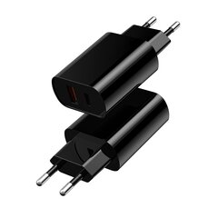 WIWU wall charger Wi-U002 PD + QC 20W 1x USB 1x USB-C black цена и информация | Зарядные устройства для телефонов | 220.lv