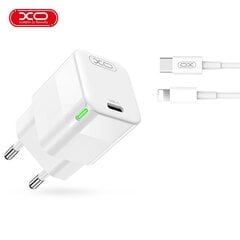 XO wall charger CE06 PD 30W 1x USB-C white + USB-C - Lightning cable цена и информация | Зарядные устройства для телефонов | 220.lv