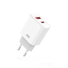 XO wall charger CE12 PD QC3.0 20W 1x USB 1x USB-C white + USB-C - USB-C cable цена и информация | Зарядные устройства для телефонов | 220.lv