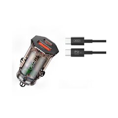 XO Clear car charger CC50 PD 30W QC 24W 1x USB 1x USB-C brown + USB-C - USB-C cable цена и информация | Зарядные устройства для телефонов | 220.lv