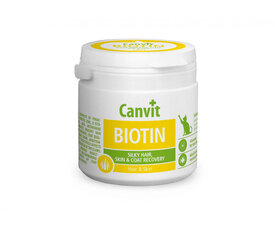 Canvit Biotin N100 piedevas kaķu kažokādas un ādas kopšanai, 100 g cena un informācija | Vitamīni, uztura bagātinātāji, pretparazītu līdzekļi kaķiem | 220.lv