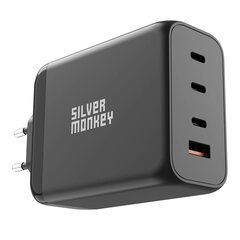 Silver Monkey SMA153 200W GaN Charger 3xUSB-C PD USB-A QC 3.0 - Black цена и информация | Зарядные устройства для телефонов | 220.lv