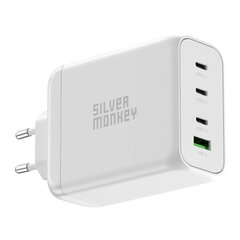 Silver Monkey SMA154 200W GaN charger 3xUSB-C PD USB-A QC 3.0 - white цена и информация | Зарядные устройства для телефонов | 220.lv