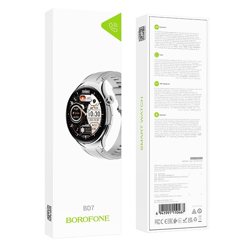 Borofone BD7 Silver цена и информация | Viedpulksteņi (smartwatch) | 220.lv