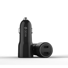 Devia car charger Smart PD 2x USB-C 40W black цена и информация | Зарядные устройства для телефонов | 220.lv