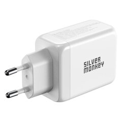 Silver Monkey GaN 65W wall charger 2x USB-C PD 1x USB-A QC 3.0 - white цена и информация | Зарядные устройства для телефонов | 220.lv