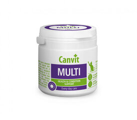 Canvit Multi N100 vitamīnu tabletes kaķiem, 100 g cena un informācija | Vitamīni, uztura bagātinātāji, pretparazītu līdzekļi kaķiem | 220.lv