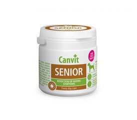 Canvit Senior N100 vitamīnu tabletes vecāka gadagājuma suņiem, 100 g cena un informācija | Vitamīni, uztura bagātinātāji, pretparazītu līdzekļi suņiem | 220.lv