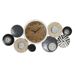 Sienas pulkstenis DKD Home Decor Metāls Koks (105.4 x 6.5 x 51.5 cm) cena un informācija | Pulksteņi | 220.lv