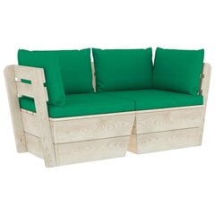 Divvietīgs dārza palešu dīvāns ar matračiem cena un informācija | Dārza krēsli | 220.lv
