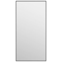 durvju spogulis, melns, 40x80 cm, stikls un alumīnijs cena un informācija | Spoguļi | 220.lv