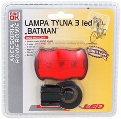 Velosipēda aizmugurējā sēdekļa lukturis batman 5 LED цена и информация | Велосипедные фонари, отражатели | 220.lv