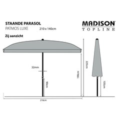 Madison saulessargs Patmos, 210x140 cm, taisnstūra, safīra zils цена и информация | Зонты, маркизы, стойки | 220.lv