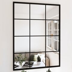 sienas spogulis, melns, 80x60 cm, metāls cena un informācija | Spoguļi | 220.lv