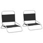 salokāmi pludmales krēsli, 2 gab., melns audums cena un informācija | Dārza krēsli | 220.lv