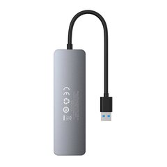 4in1 Hub Baseus  UltraJoy Lite USB-A to USB 3.0 15cm (grey) цена и информация | Адаптеры и USB разветвители | 220.lv