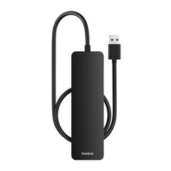 4in1 Hub Baseus  UltraJoy Lite USB-A to USB 3.0 50cm (black) цена и информация | Адаптеры и USB разветвители | 220.lv