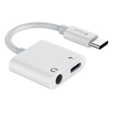 Devia adapter Smart USB-C - USB-C (port) + jack 3,5mm (port) white цена и информация | Адаптеры и USB разветвители | 220.lv