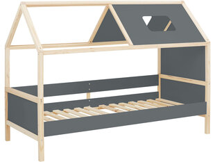 Кровать 90x200 см, серая сосна цена и информация | Детские кровати | 220.lv