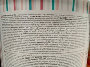 BECKERS DESIGNER balta lateksa krāsa 10L cena un informācija | Piederumi krāsošanai | 220.lv