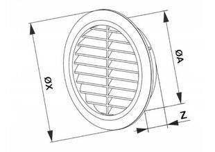 Apaļā ventilācijas restīte T30CZ fi100 melna cena un informācija | Ventilatori vannas istabai | 220.lv