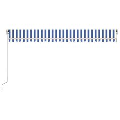 izvelkama markīze, 500x350 cm, manuāla, zila un balta cena un informācija | Saulessargi, markīzes un statīvi | 220.lv