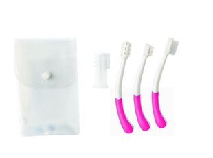 Набор детских зубных щеток 4 in 1, Nuvita 1145, розовый цена и информация | Nuvita Товары для мам | 220.lv