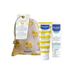 Komplekts Mustela Sun bērniem: sauļošanās pieniņš SPF50, 40 ml + sejas krēms, 40 ml cena un informācija | Sauļošanās krēmi | 220.lv