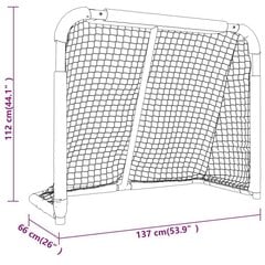 hokeja vārti, sarkanbalti, 137x66x112 cm, poliesters cena un informācija | Florbols | 220.lv