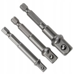 Hogert adapteru komplekts 1/4"3/8"1/2" Crv - HT1S445 cena un informācija | Rokas instrumenti | 220.lv