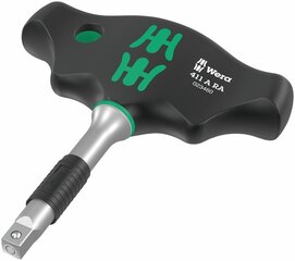 Wera 411 A Т-образная рукоятка с трещоткой RA для головок 1/4" цена и информация | Механические инструменты | 220.lv